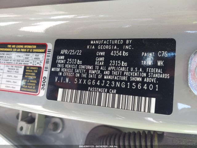 5XXG64J23NG156401 KIA K5 Gt-line