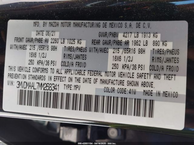 3MVDMAAL7MM268341 Mazda Cx-30 2.5 S