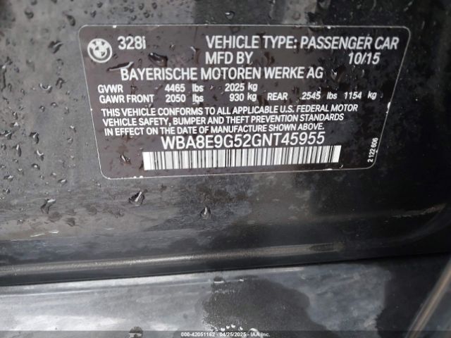 WBA8E9G52GNT45955 BMW 328I