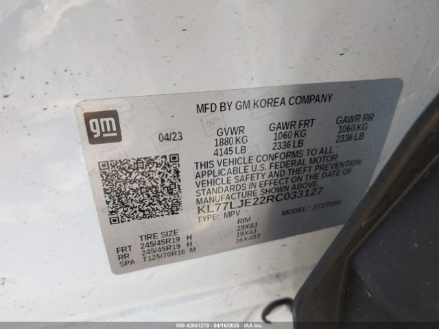 KL77LJE22RC033127 Chevrolet Trax Fwd 2rs