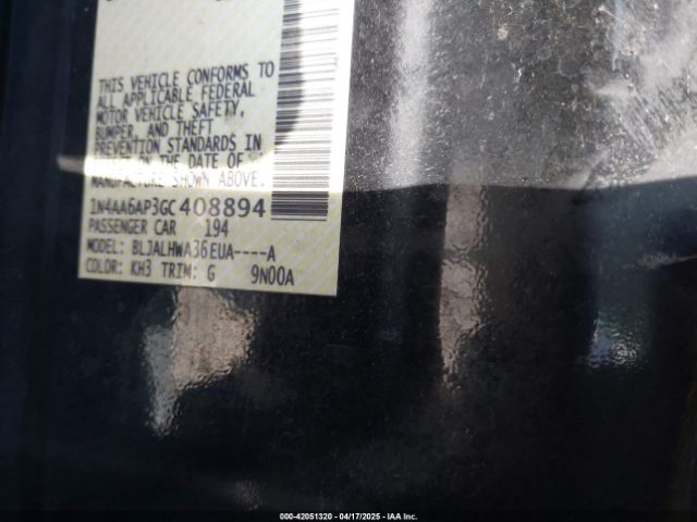1N4AA6AP3GC408894 Nissan Maxima 3.5 Platinum