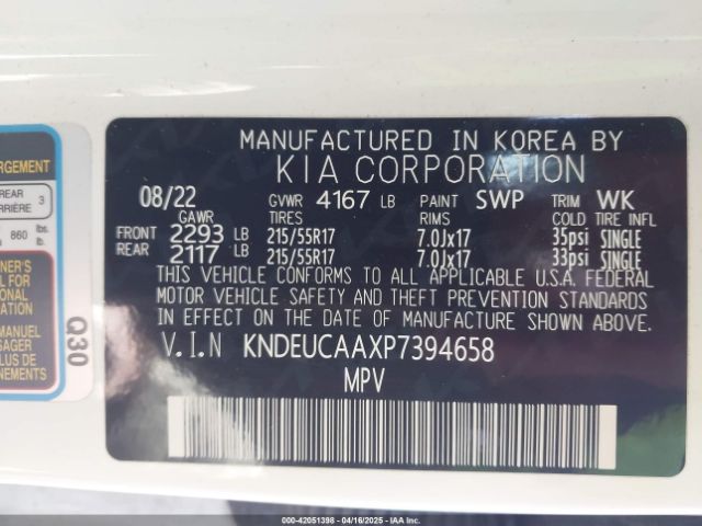 KNDEUCAAXP7394658 KIA SELTOS S