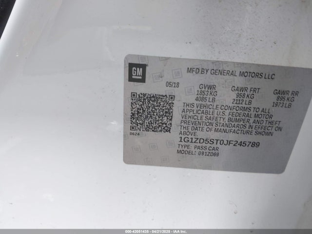 Chevrolet MALIBU LT 2018 1G1ZD5ST0JF245789 Image 9