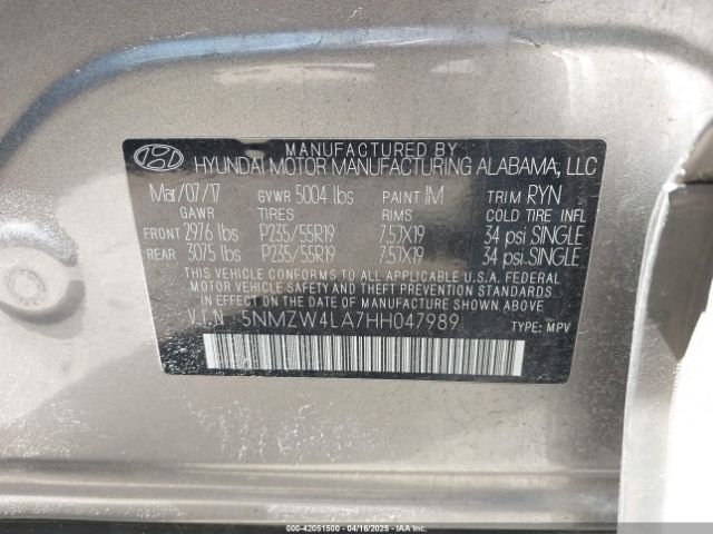 5NMZW4LA7HH047989 Hyundai Santa Fe Sport 2.0t Ultimate