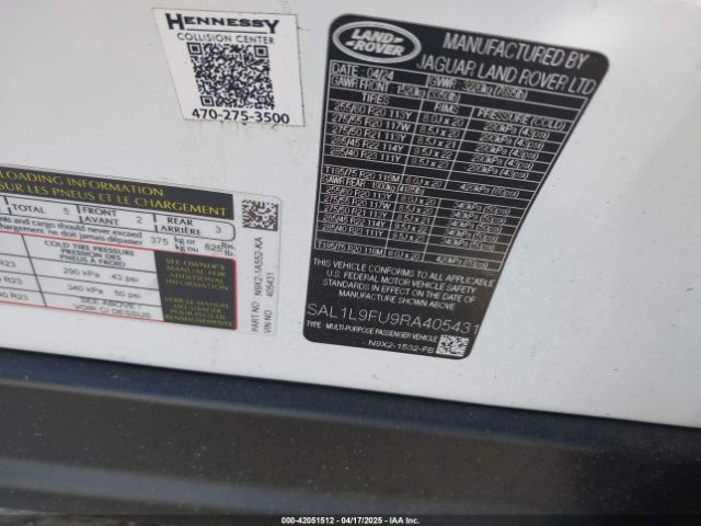 SAL1L9FU9RA405431 Land Rover Range Rover Sport Dynamic Se