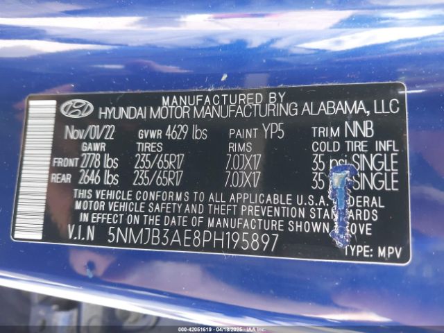 2023 HYUNDAI TUCSON 5NMJB3AE8PH195897 Photo 8