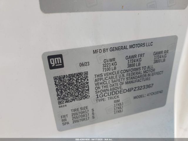 2023 CHEVROLET SILVERADO 1500 1GCUDDED4PZ323367 Photo 8