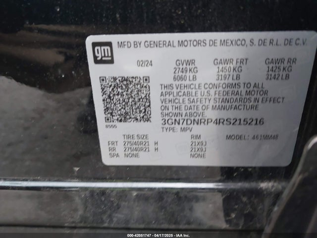 3GN7DNRP4RS215216 Chevrolet x0b+ec3
