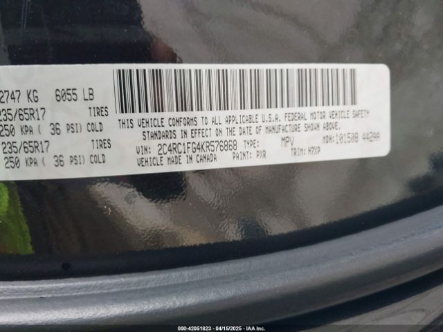 2019 CHRYSLER PACIFICA 2C4RC1FG4KR576868 Photo 8