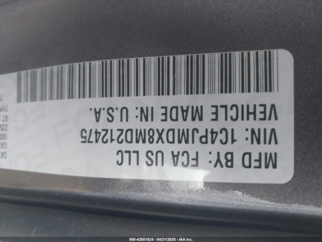 1C4PJMDX8MD212475 Jeep Cherokee Limited 4x4