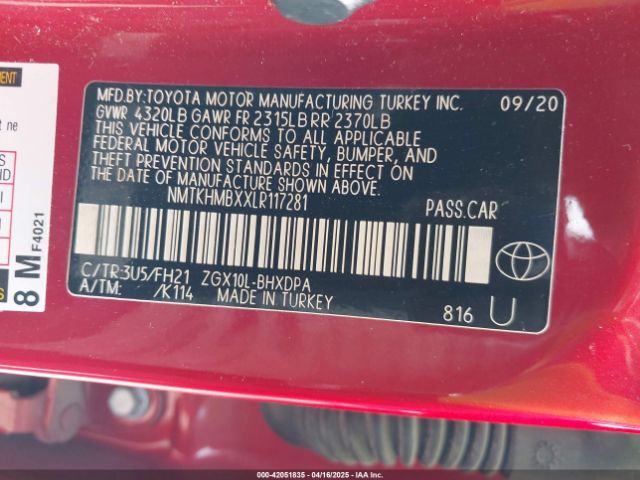 NMTKHMBXXLR117281 Toyota C-HR LE