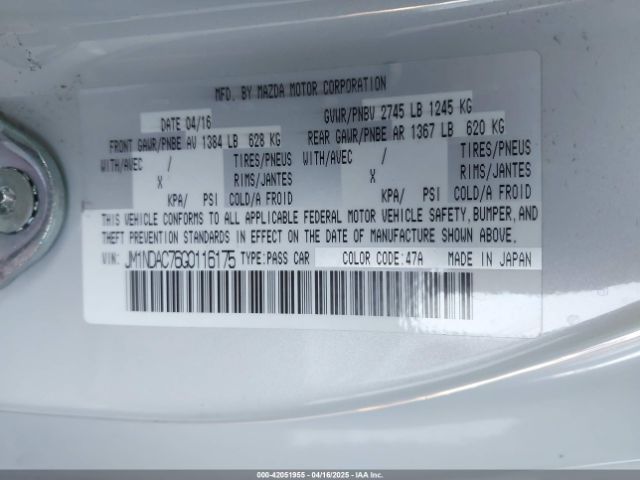 JM1NDAC76G0116175 Mazda Mx-5 Miata Club