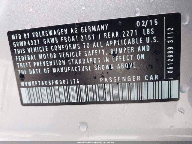 WVWKP7AU6FW907176 Volkswagen E-golf Limited Edition
