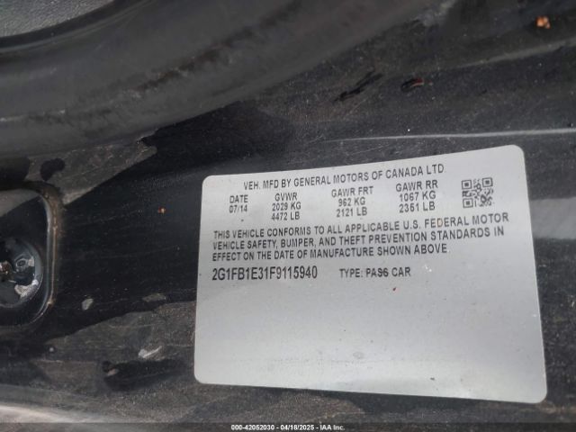 2G1FB1E31F9115940 Chevrolet Camaro 2ls