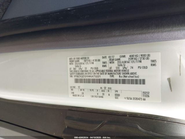 1FBZX2ZG1HKA73221 Ford Transit-350 Xlt