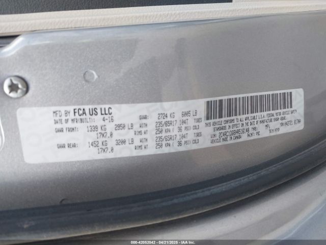 2C4RC1DG6HR516148 Chrysler Pacifica Touring