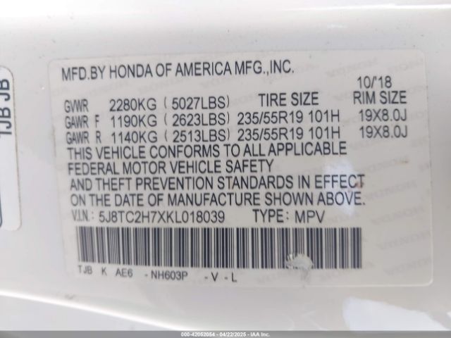 2019 ACURA RDX 5J8TC2H7XKL018039 Photo 8