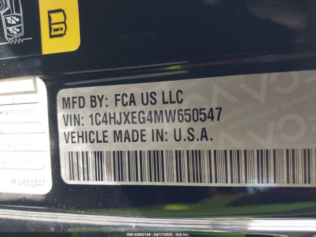 1C4HJXEG4MW650547 Jeep Wrangler Unlimited Sahara Altitude 4x4