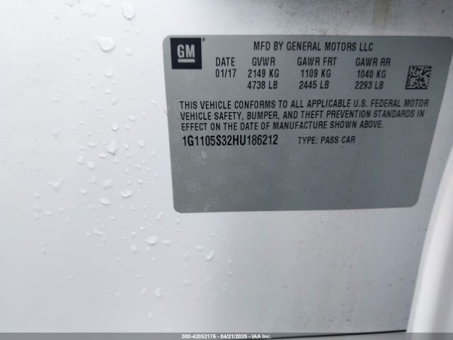 1G1105S32HU186212 Chevrolet IMPALA 1LT