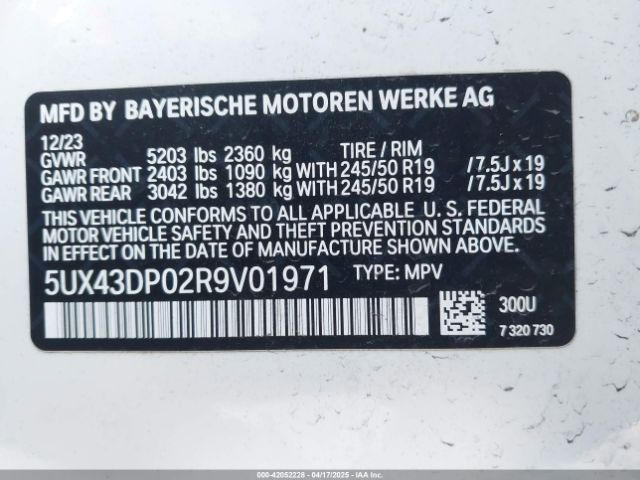 2024 BMW X3 5UX43DP02R9V01971 Photo 8