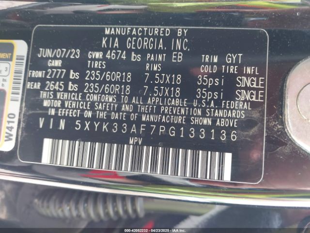5XYK33AF7PG133136 KIA Sportage Ex