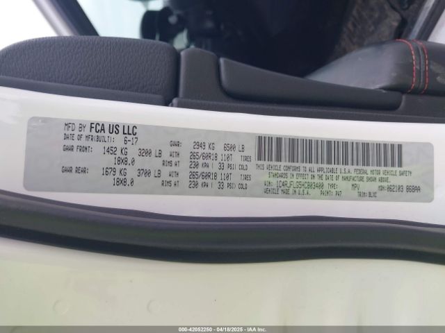 1C4RJFLG5HC803400 Jeep Grand Cherokee Trailhawk 4x4