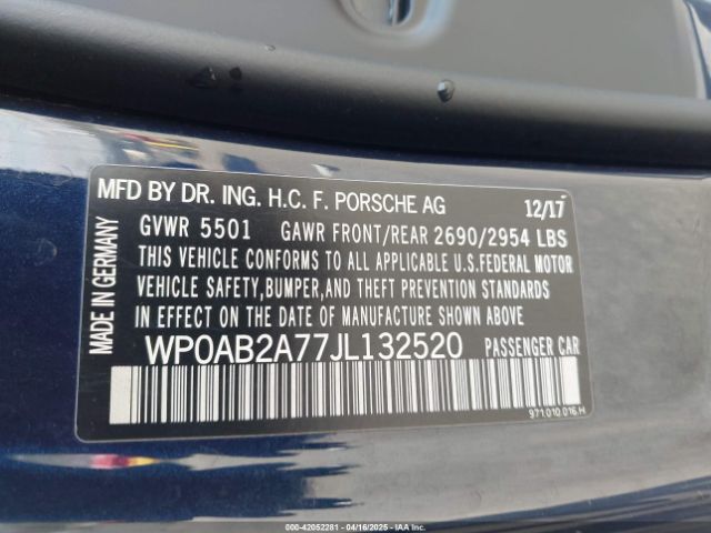 2018 PORSCHE PANAMERA WP0AB2A77JL132520 Photo 8