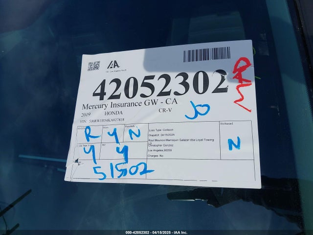 5J6RW1H54KA027818 Honda CR-V EX