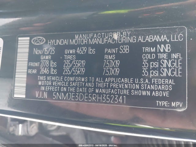 5NMJE3DE5RH352341 Hyundai Tucson Limited
