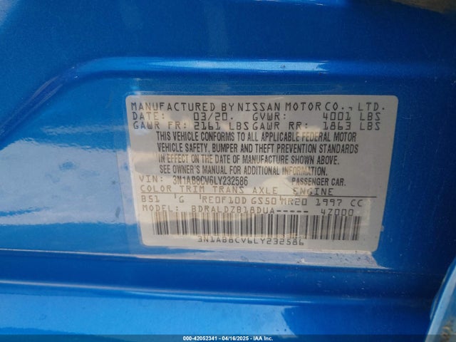 3N1AB8CV6LY232586 Nissan Sentra Sv Xtronic Cvt