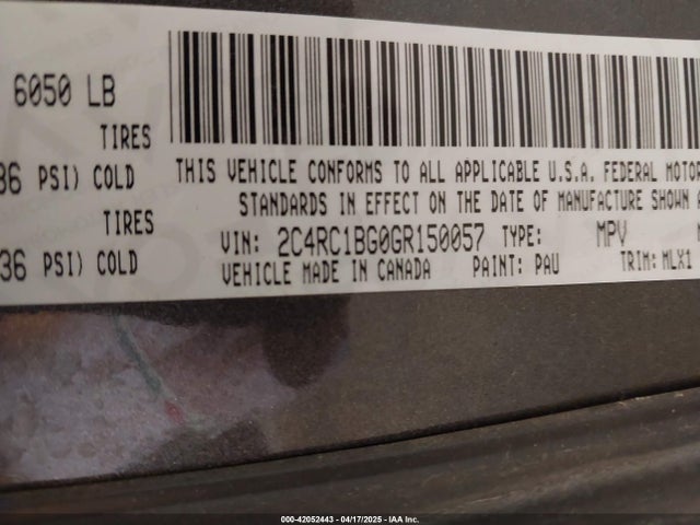 2C4RC1BG0GR150057 Chrysler Town & Country Touring