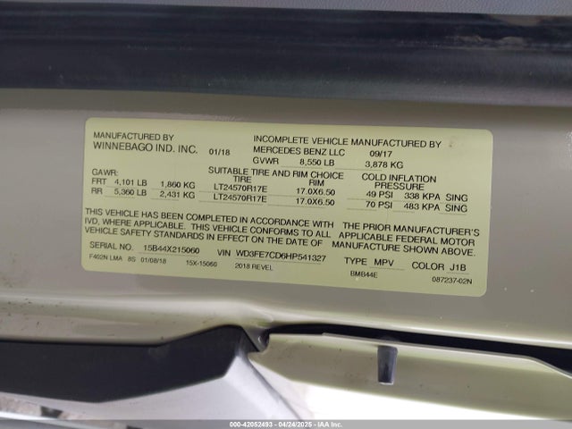 WD3FE7CD6HP541327 Winnebago Walk-in Van
