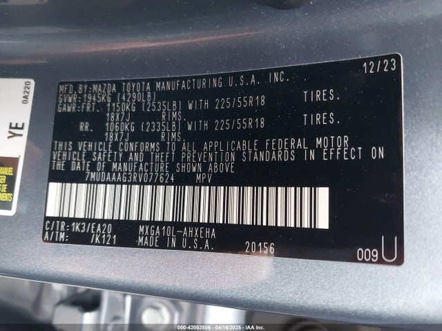 Toyota Corolla Cross Xle 2024 7MUDAAAG3RV077624 Image 9