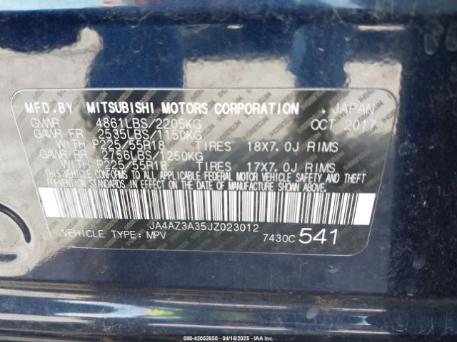2018 MITSUBISHI OUTLANDER JA4AZ3A35JZ023012 Photo 8