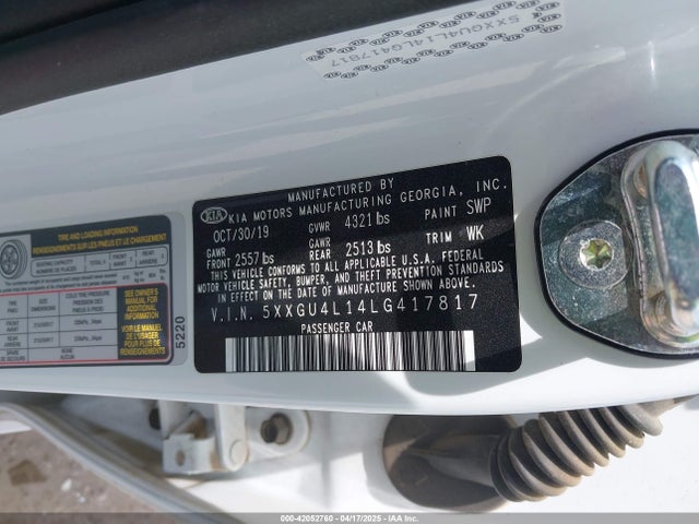 5XXGU4L14LG417817 KIA OPTIMA EX