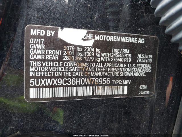 5UXWX9C36H0W78956 BMW X3 Xdrive28i