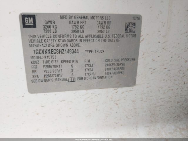 1GCVKNEC8HZ149344 Chevrolet Silverado 1500 Ls