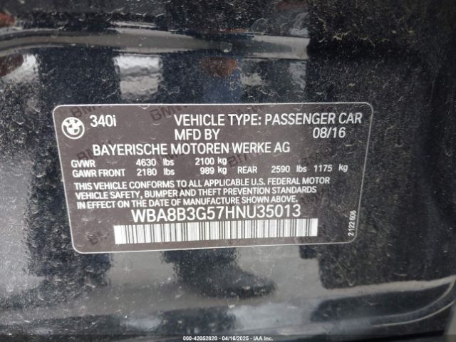 WBA8B3G57HNU35013 BMW 340i