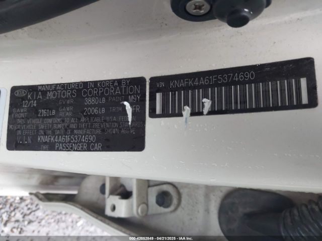 KNAFK4A61F5374690 KIA FORTE LX