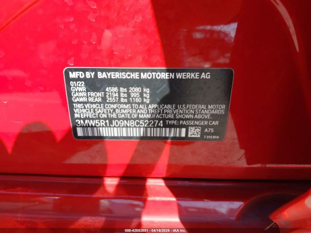 3MW5R1J09N8C52274 BMW 330I