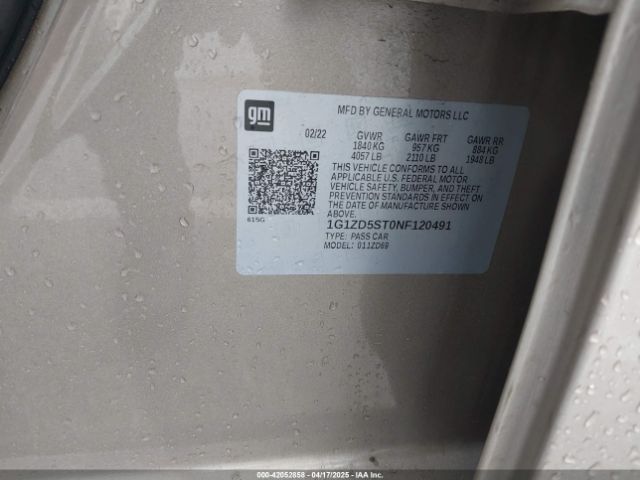 2022 CHEVROLET MALIBU 1G1ZD5ST0NF120491 Photo 8