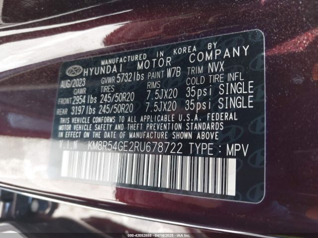 KM8R54GE2RU678722 Hyundai Palisade Limited