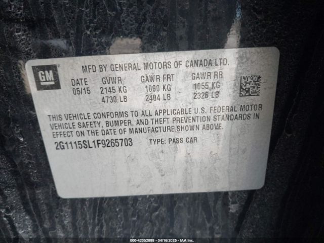 2015 CHEVROLET IMPALA 2G1115SL1F9265703 Photo 8