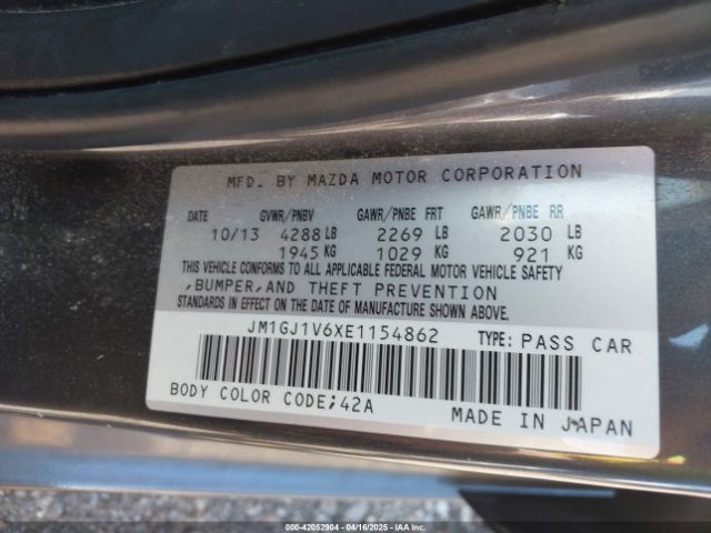 JM1GJ1V6XE1154862 Mazda Mazda6 I Touring