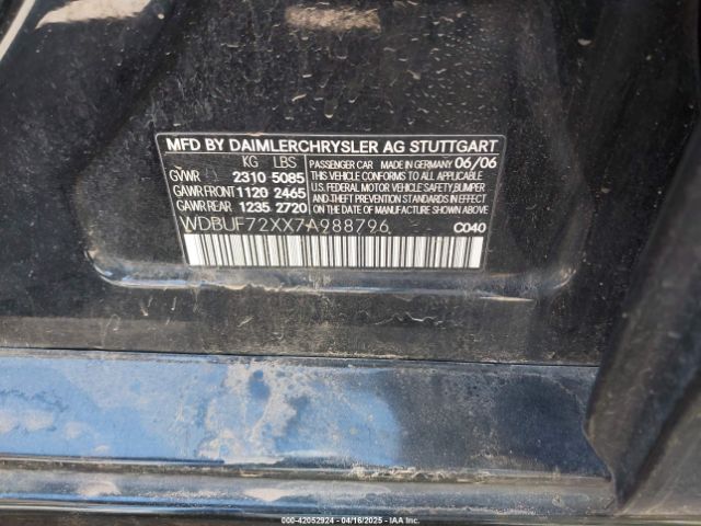2007 MERCEDES-BENZ E 550 WDBUF72XX7A988796 Photo 8