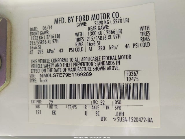 Ford Transit Connect Xl 2014 NM0LS7E79E1169289 Image 9