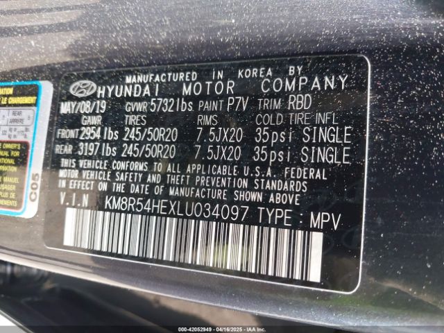 KM8R54HEXLU034097 Hyundai Palisade Limited