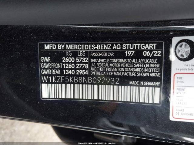W1KZF5KB8NB092932 Mercedes-Benz E 450 4matic