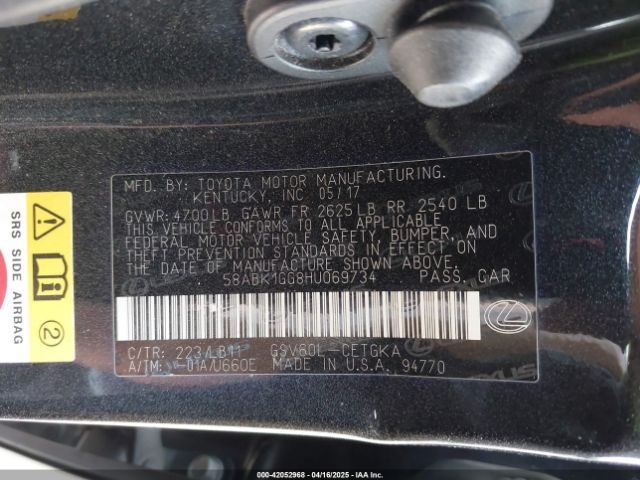 58ABK1GG8HU069734 Lexus ES 350