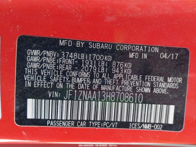2017 TOYOTA 86 JF1ZNAA13H8708610 Photo 8